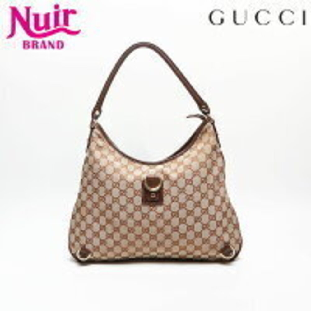 Gucci GG Abbey Hobo bag beige monogram canvas brown leather